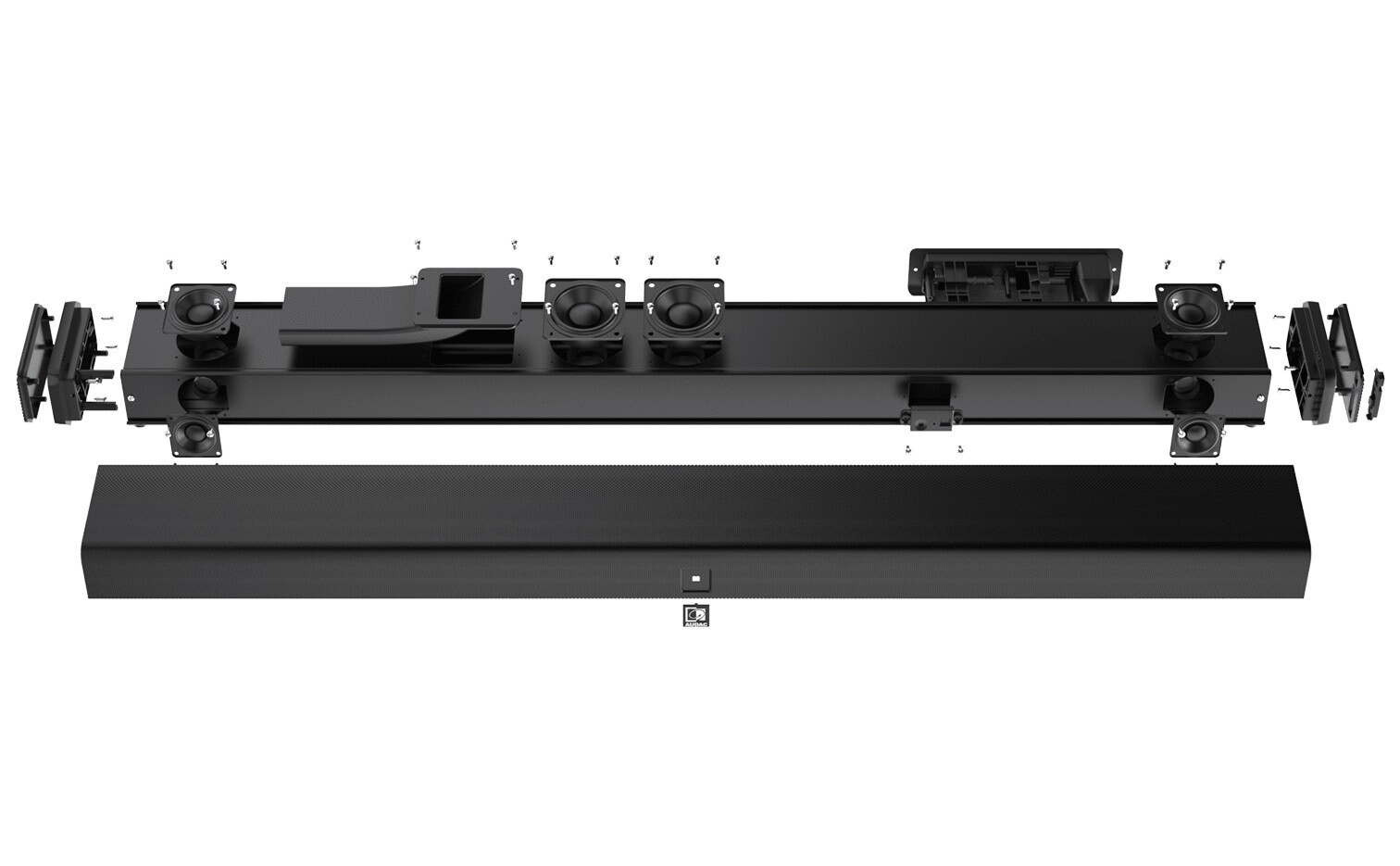 AUDAC-IMEO2-Soundbar-2x1-5-2x2-2x2-5-2x15W-1x30W-Bluetooth-Aux-In-HDMI-ARC-SPDIF-schwarz