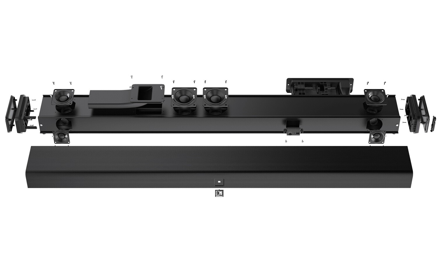 AUDAC-IMEO2-Soundbar-2x1-5-2x2-2x2-5-2x15W-1x30W-Bluetooth-Aux-In-HDMI-ARC-SPDIF-schwarz-Demoware