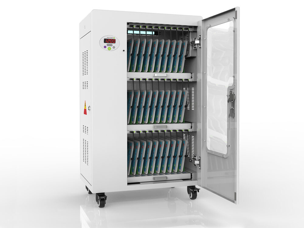 Good-Connections-R-ANTARES-T30S-Tablet-Ladewagen-UV-C-Desinfektion-Sync-Funktion-grau