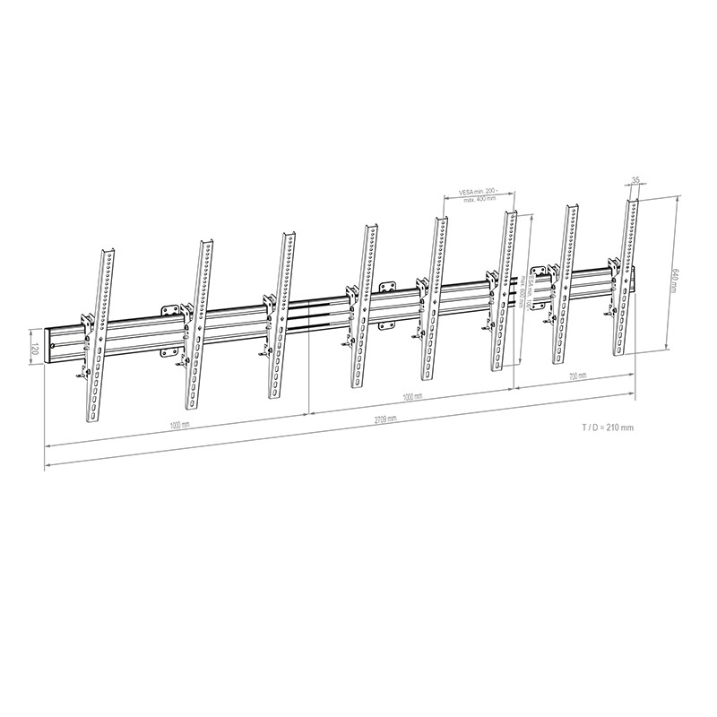 Hagor-CPS-W4P-Muurbevestiging-voor-4x-46-65-beeldschermen-staand-max-VESA-400x600