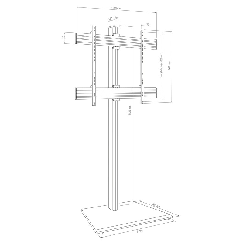 Hagor-CPS-Freestanding-Single-een-vrijstaand-systeem-Schermdiagonaal-75-98-inch