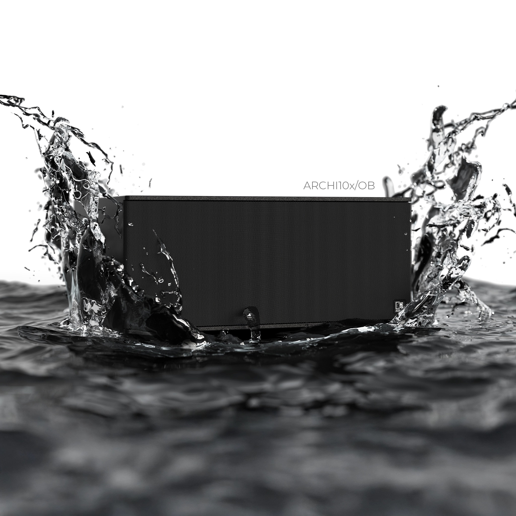 AUDAC-ARCHI10X-O-10-Bandpass-Subwoofer-im-ultrakompakten-Design-fur-den-In-und-Outdoor-Einsatz-in-schwarz