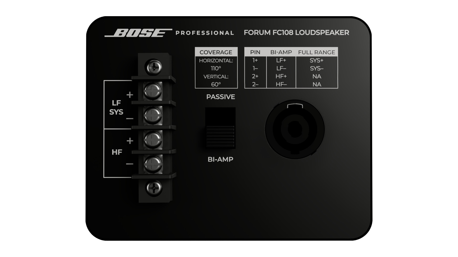 Bose-Professional-Forum-FC108-Koaxialer-Fullrange-Lautsprecher-mit-Punktschallquellencharakteristik