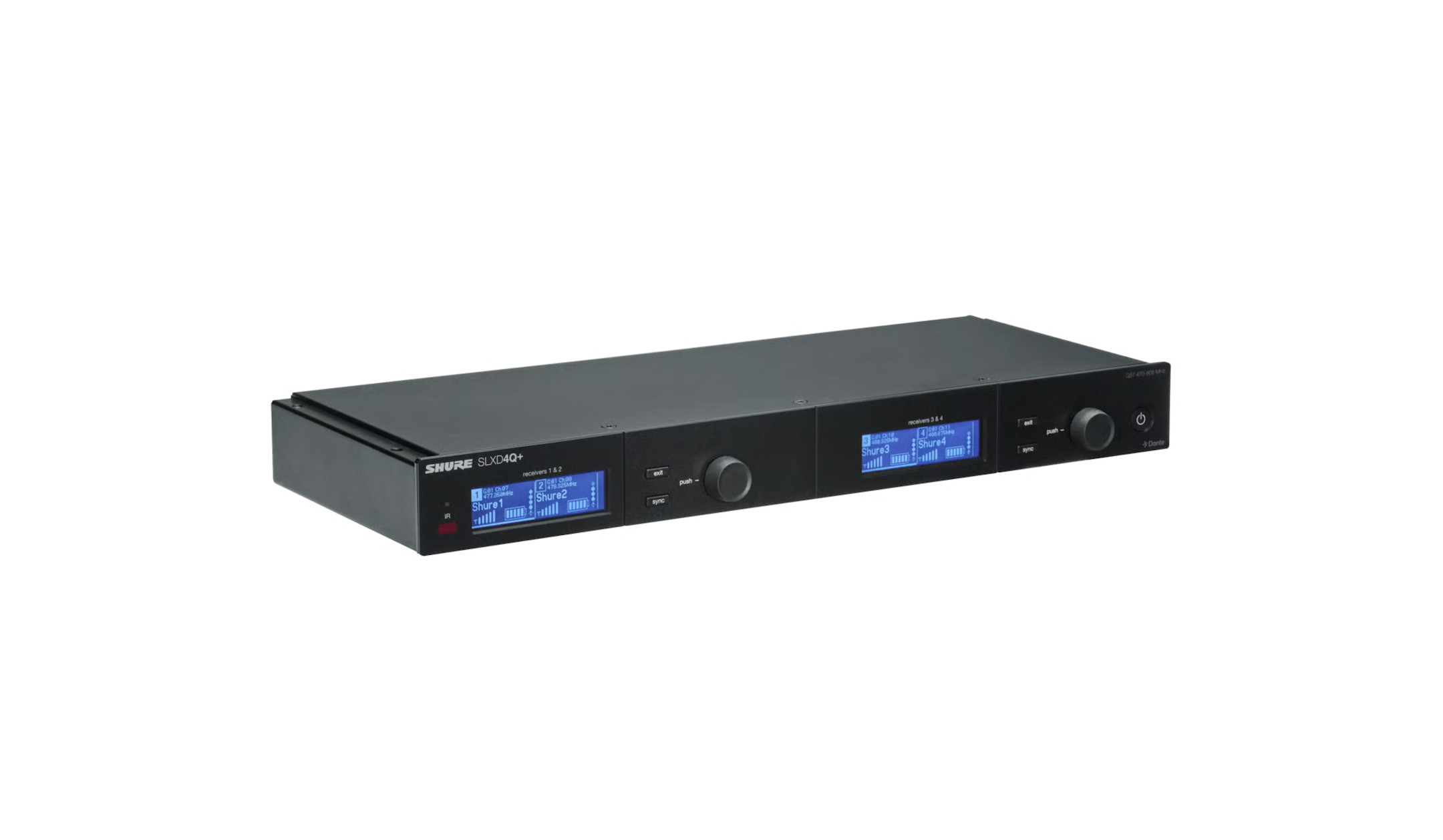 Shure-SLXD4QDAN-4-Kanal-Empfanger-mit-Dante-Audio-Frequenzband-G65
