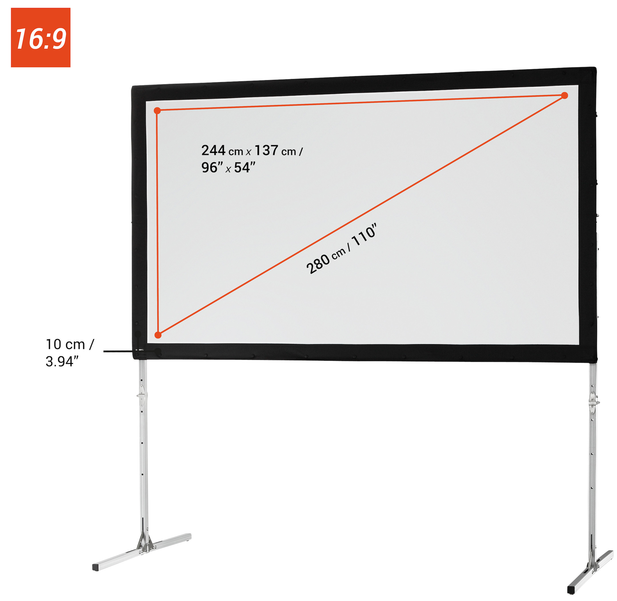 celexon-Faltrahmen-Leinwand-Mobil-Expert-244-x-137cm-Frontprojektion-Demoware