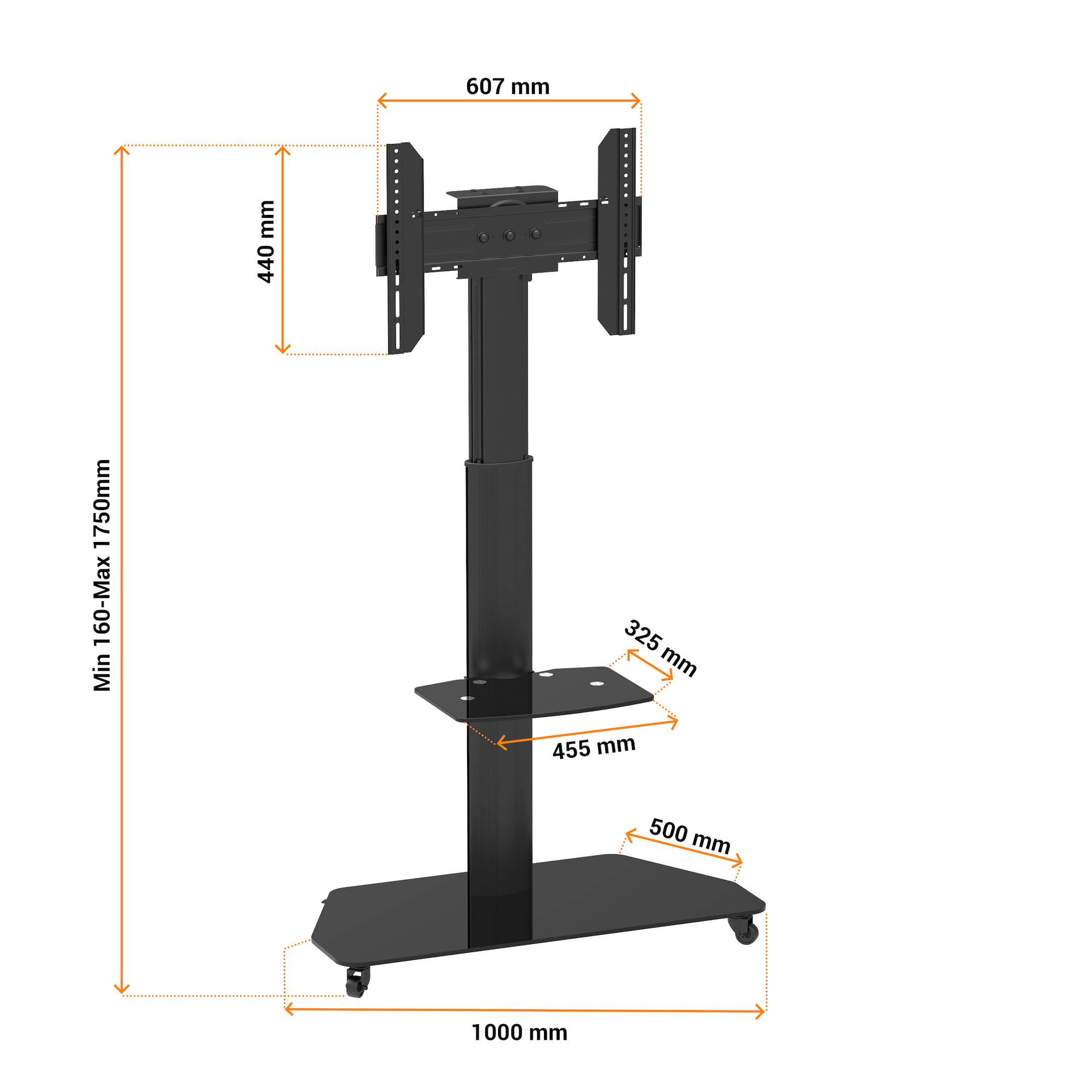 celexon-Professional-hohenverstellbarer-Display-Rollwagen-Adjust-3770MP-Demoware