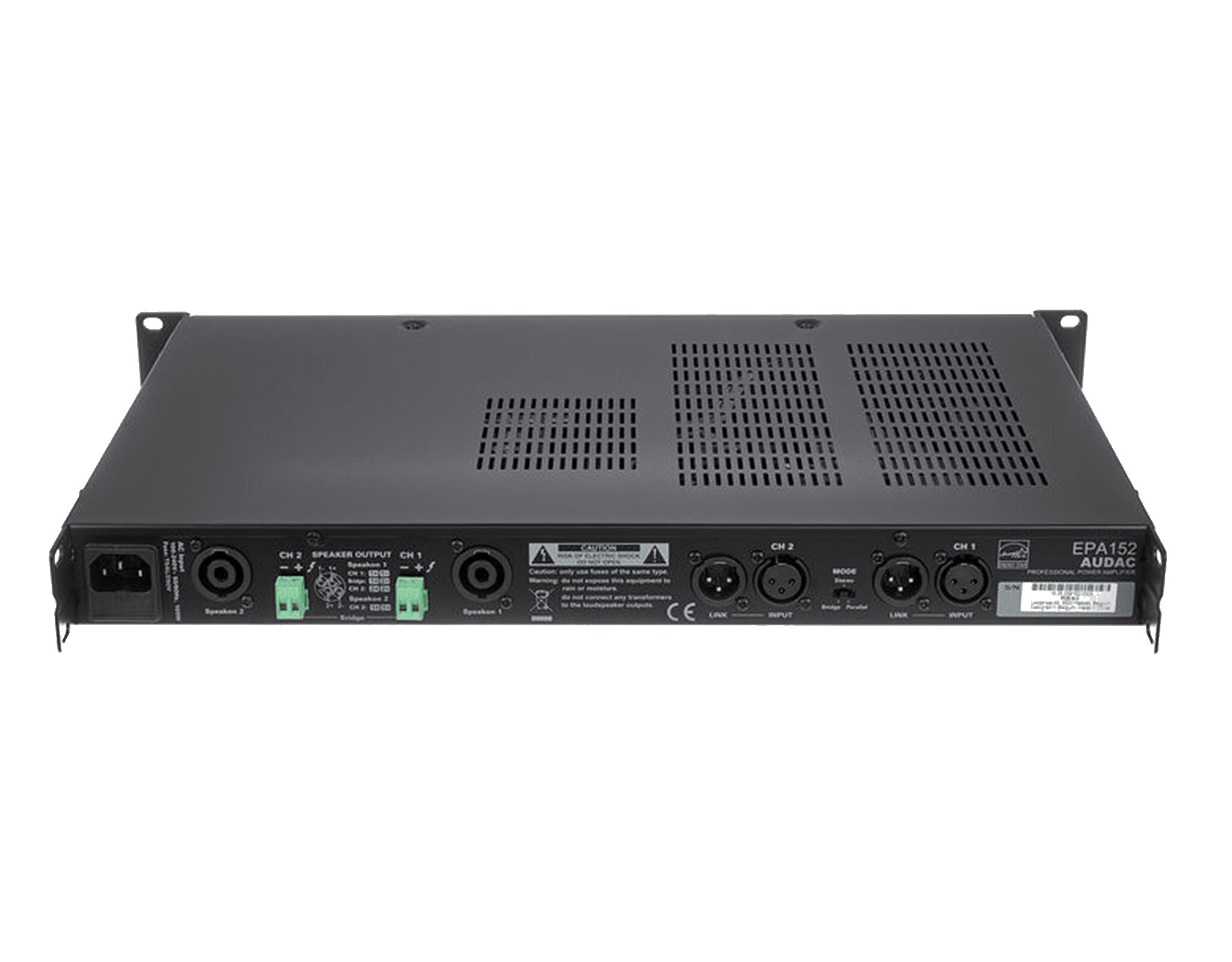 Audac-EPA152-Class-D-Verstarker-2x150W-4Ohm-bruckbar-Energy-Star-lufterlos-19-1HE-Demoware