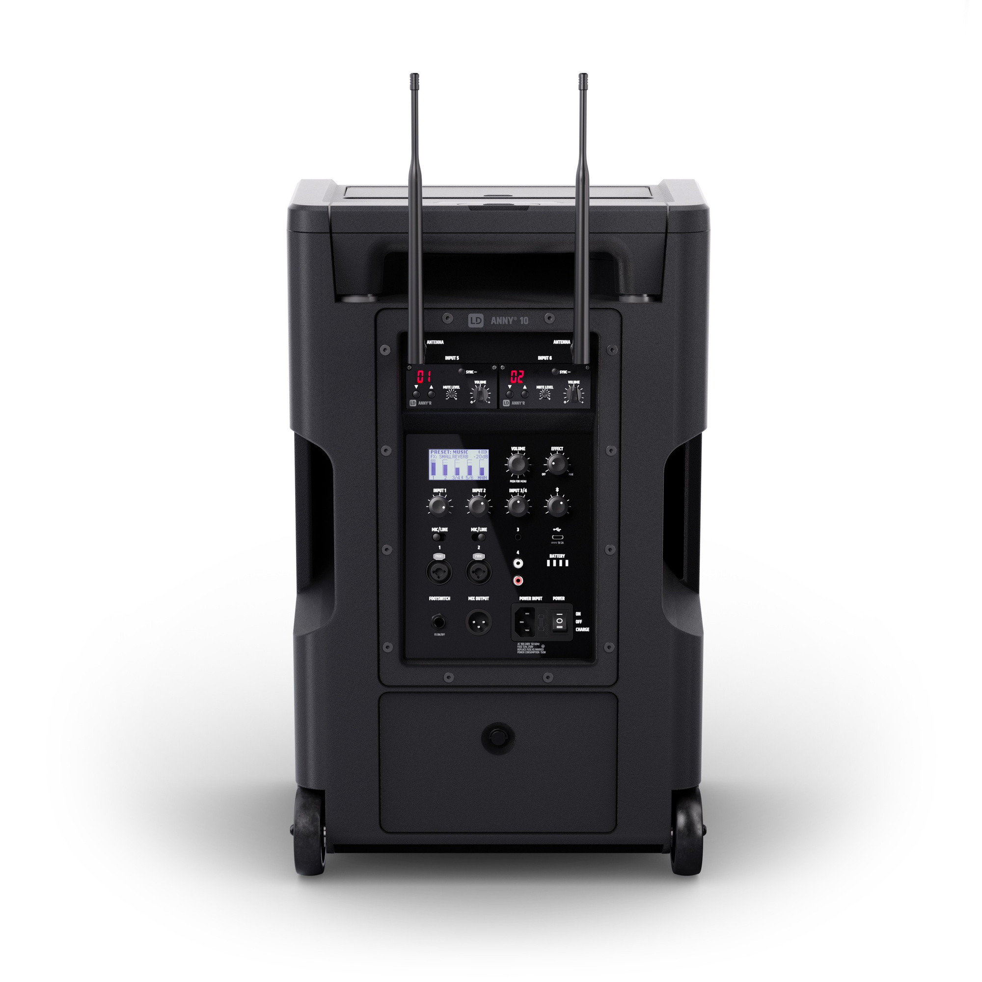 LD-Systems-ANNY-10-HHD-2-B5-10-Mobiler-Bluetooth-R-PA-Lautsprecher-mit-Akku-Mixer-und-2x-Funkmikrofon