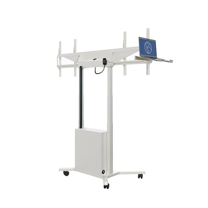 Hagor-HP-Twin-Lift-M-DW-mobiel-elektrisch-gemotoriseerd-in-hoogte-verstelbaar-liftsysteem-voor-twee-displays-naast-elkaar-side-by-side