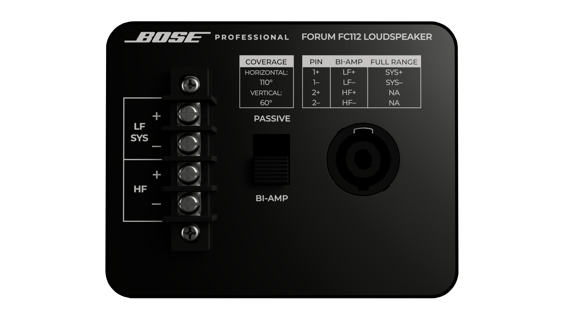 Bose-Professional-Forum-FC112-Koaxialer-Fullrange-Lautsprecher-mit-Punktschallquellencharakteristik