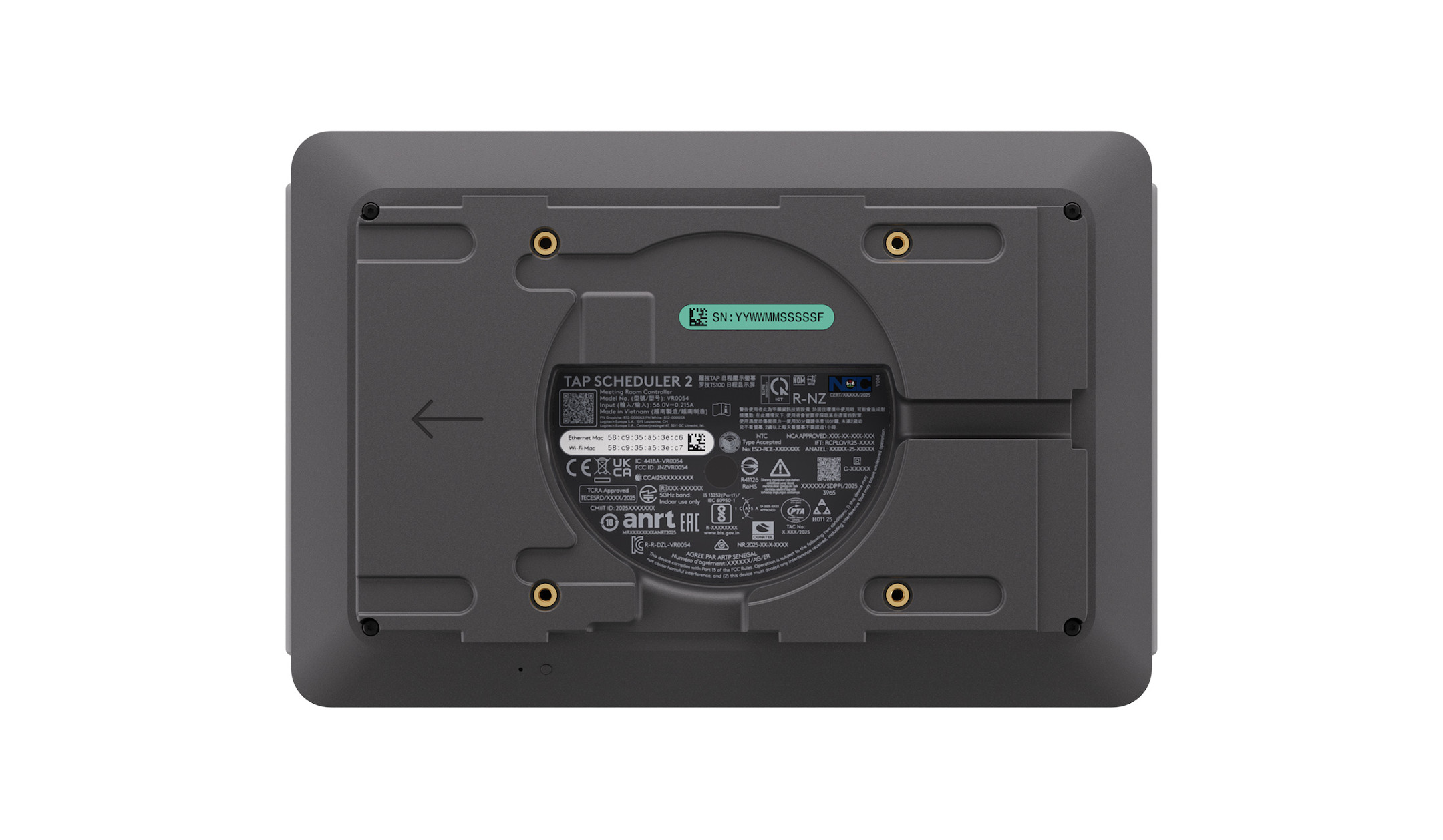 Logitech-De-Scheduler-2-met-een-10-1-inch-touchscreen-en-heldere-LED-statuslampjes-voor-moderne-vergaderruimtes-in-grafiet