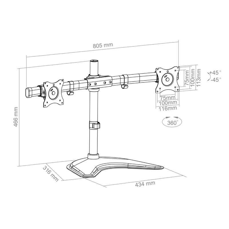 Hagor-HA-Tablemount-FS-Dual-Vrijstaande-monitorhouder-voor-twee-schermen-van-15-27-inch-in-hoogte-verstelbaar