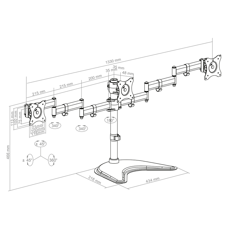 Hagor-HA-Tablemount-FS-Triple-Vrijstaande-monitorhouder-voor-drie-schermen-van-15-27-inch-in-hoogte-verstelbaar