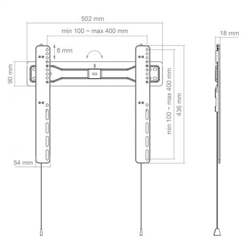 Hagor-BL-Superslim-400-starre-wandsteun-32-55-max-VESA-400x400-belasting-35kg