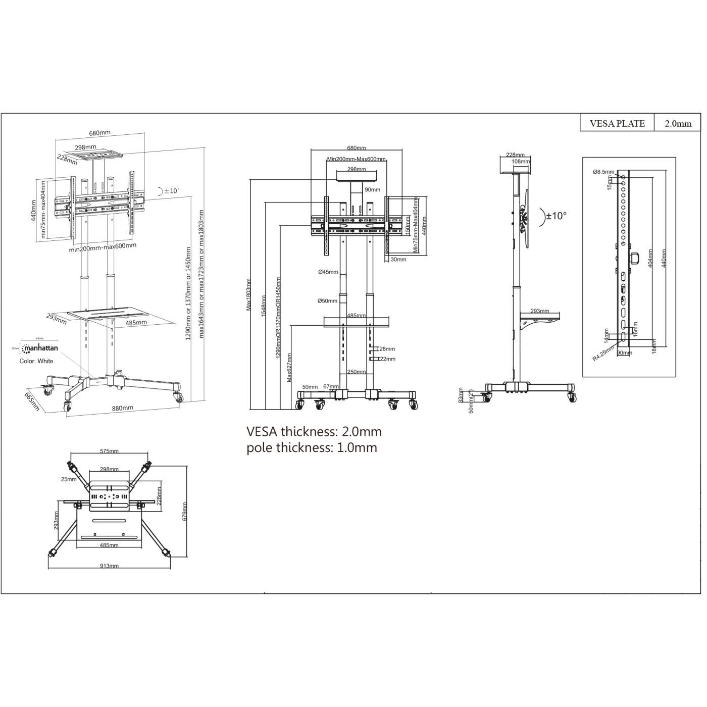 manhattan-Universal-Basic-Multimedia-TV-Stander-auf-Rollen