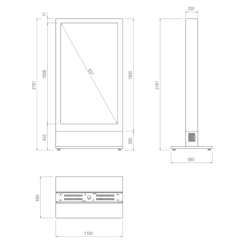 Hagor-HP-Kiosk-65-FS-Indoor-stele-voor-vrijstaande-installatie-enkele-montage-staand-formaat-schermgrootte-65