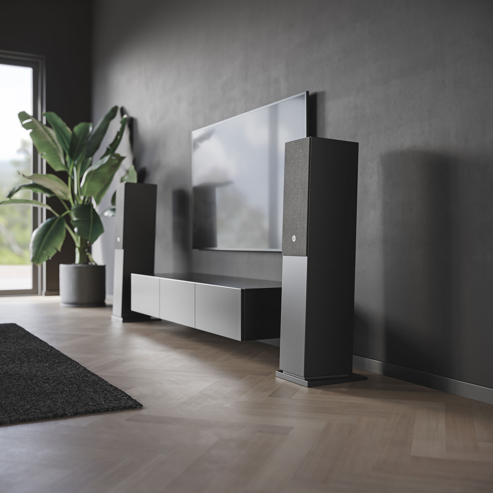 Audio-Pro-A48-W-Wireless-Multiroom-Standlautsprecher-in-Schwarz