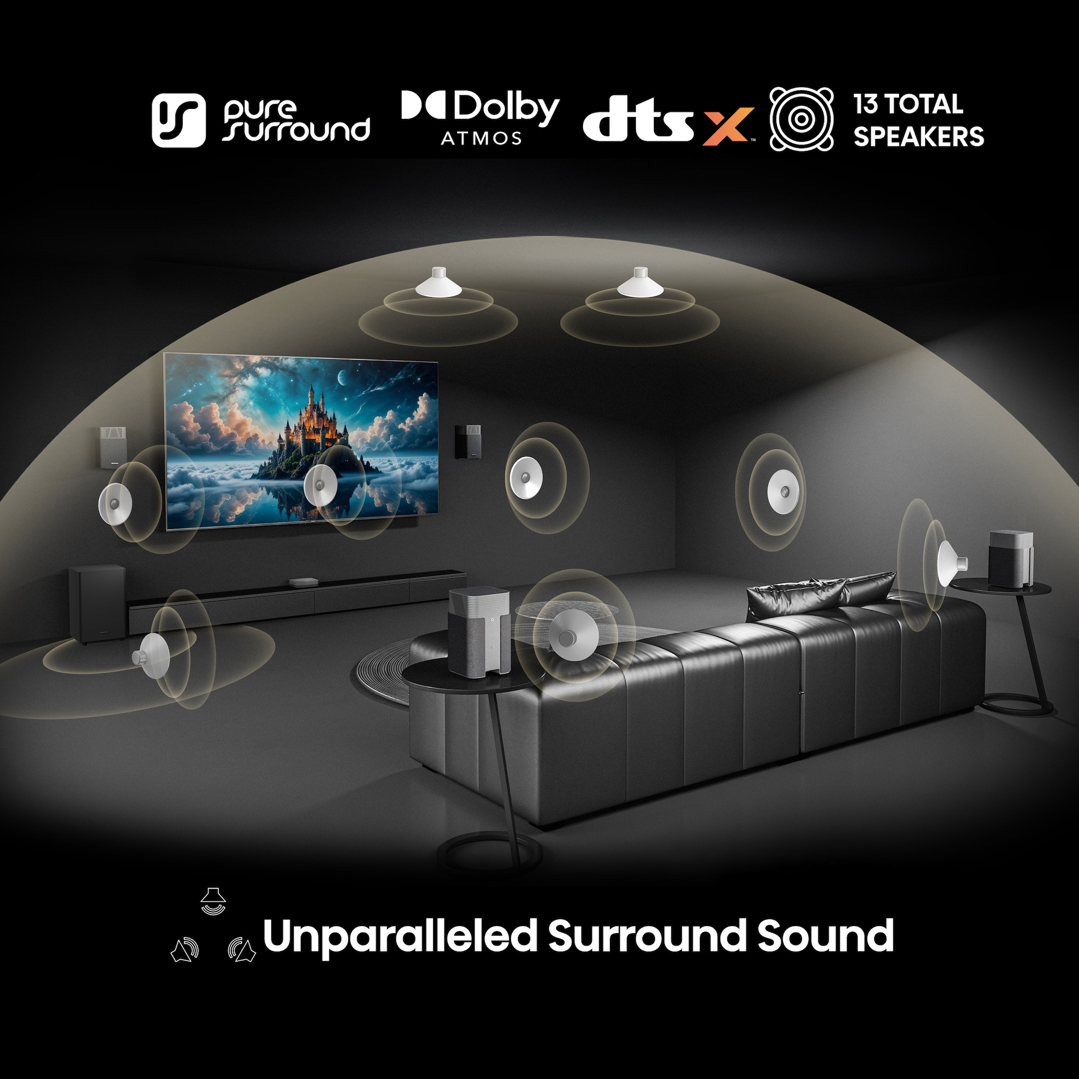 Hisense-HT-Saturn-4-1-2-Kanal-drahtloses-Heimkino-Lautsprecher-System-fur-kinoreifen-3D-Sound-zuhause-Demoware