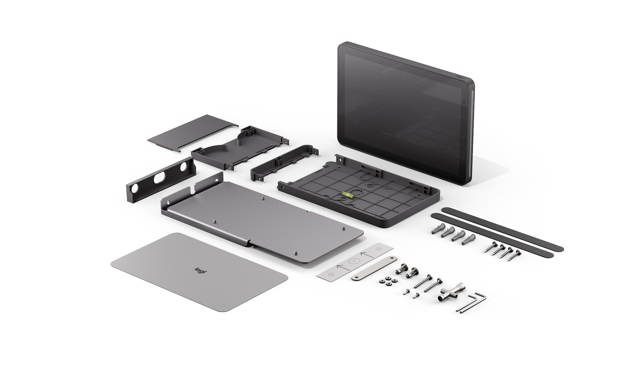 Logitech-De-Scheduler-2-met-een-10-1-inch-touchscreen-en-heldere-LED-statuslampjes-voor-moderne-vergaderruimtes-in-grafiet