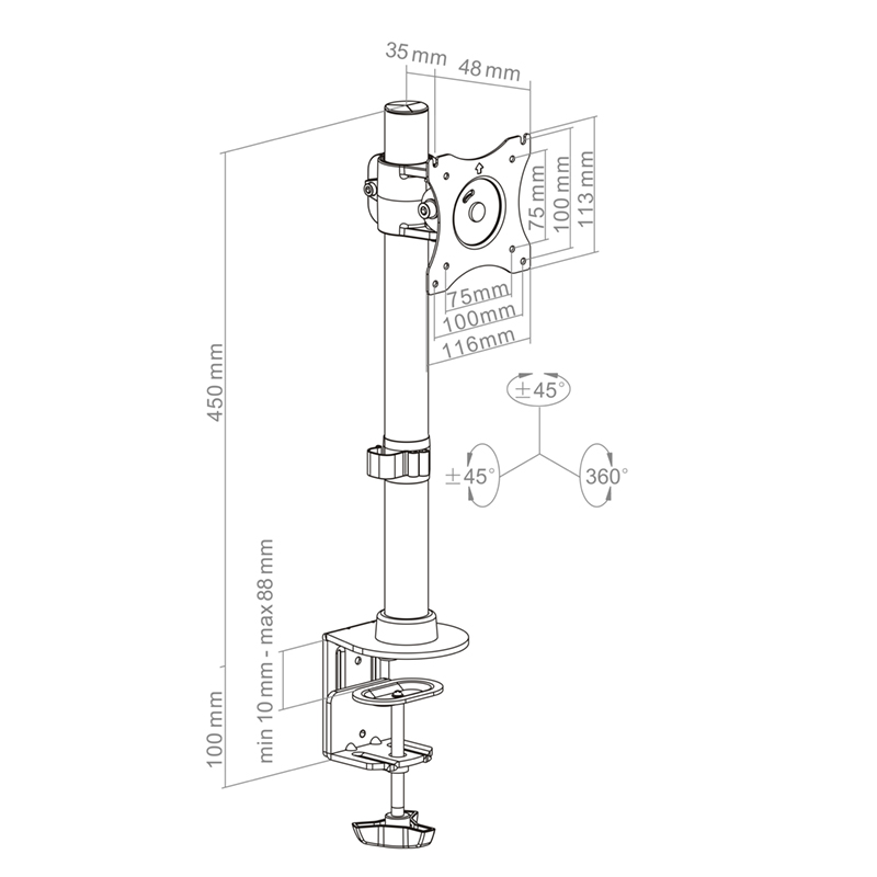 Hagor-HA-Tablemount-KB-Single-Monitorhouder-voor-op-het-bureau-geschikt-voor-schermen-van-15-27-inch-in-hoogte-verstelbaar