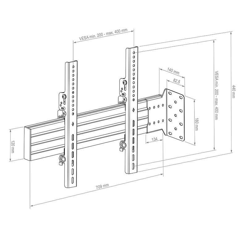 Hagor-CPS-From-Wall-Single-Wand-naar-kamerbevestiging-voor-een-scherm-van-42-65-inch