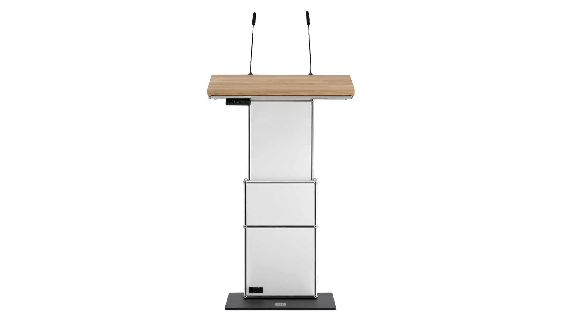 infoWERK-rednerPULT-FM35H-hohenverstellbar-im-USM-Haller-Design-fur-Konferenzraume