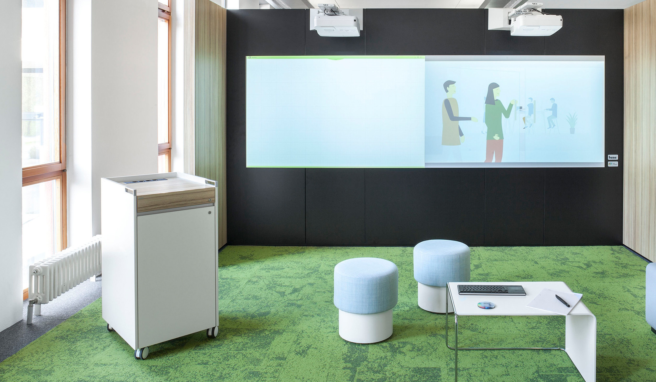 Bene-T-CADDY-Media-Rollcontainer-mit-individuell-gestaltbarem-Stauraum-inkl-Strom-und-Netzwerkanschluss