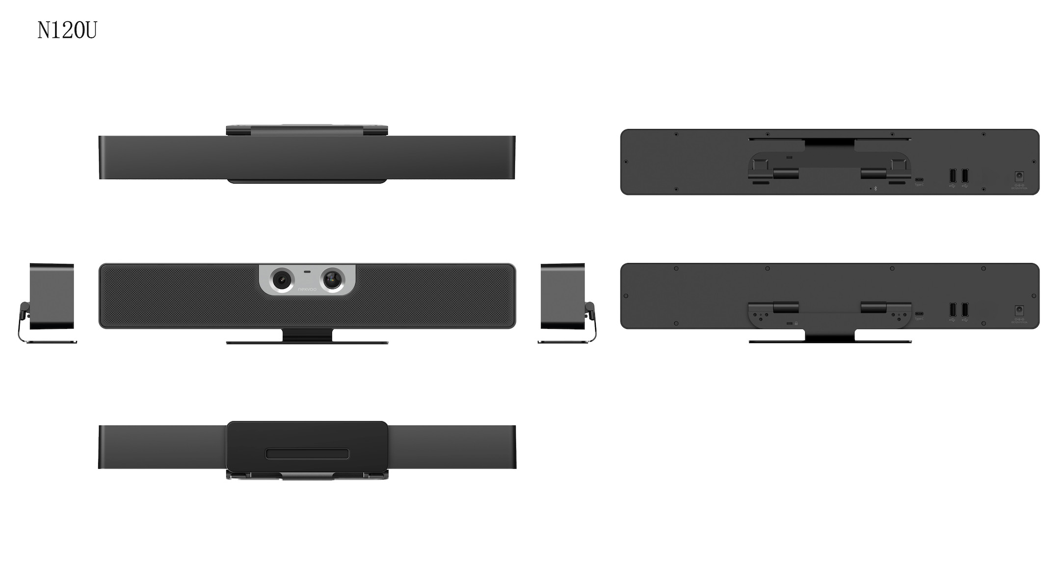 Nexvoo-NexBar-DoubleView-N120U-AI-videoconferentiecamera-4K-120-FOV-8M-30fps