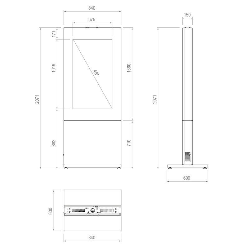 Hagor-HP-Kiosk-46-FS-Indoor-stele-voor-vrijstaande-installatie-enkele-bevestiging-staand-formaat-schermgrootte-46
