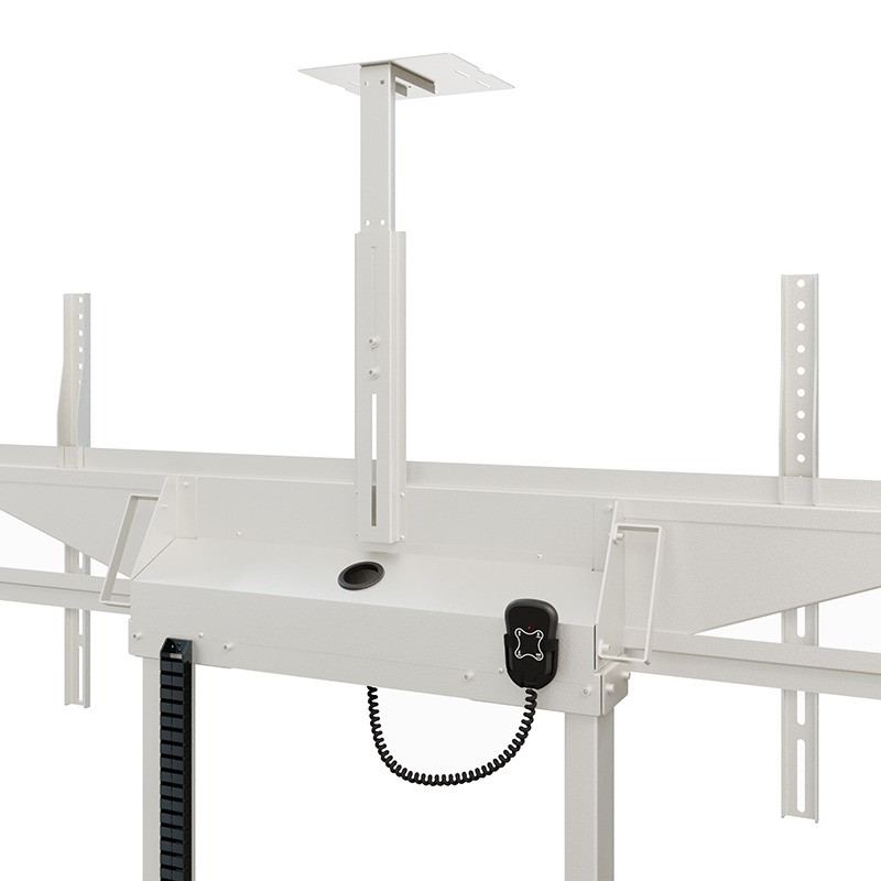 Hagor-HP-Twin-Lift-M-DW-mobiel-elektrisch-gemotoriseerd-in-hoogte-verstelbaar-liftsysteem-voor-twee-displays-naast-elkaar-side-by-side