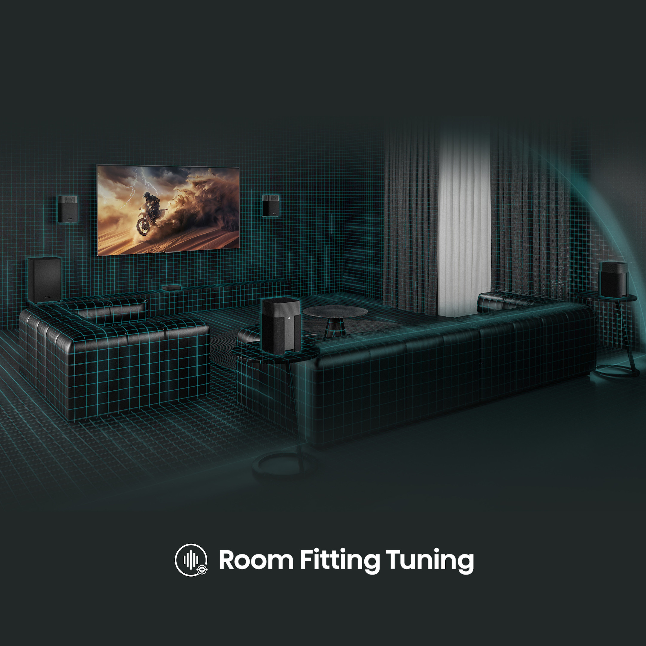 Hisense-HT-Saturn-4-1-2-Kanal-drahtloses-Heimkino-Lautsprecher-System-fur-kinoreifen-3D-Sound-zuhause-Demoware