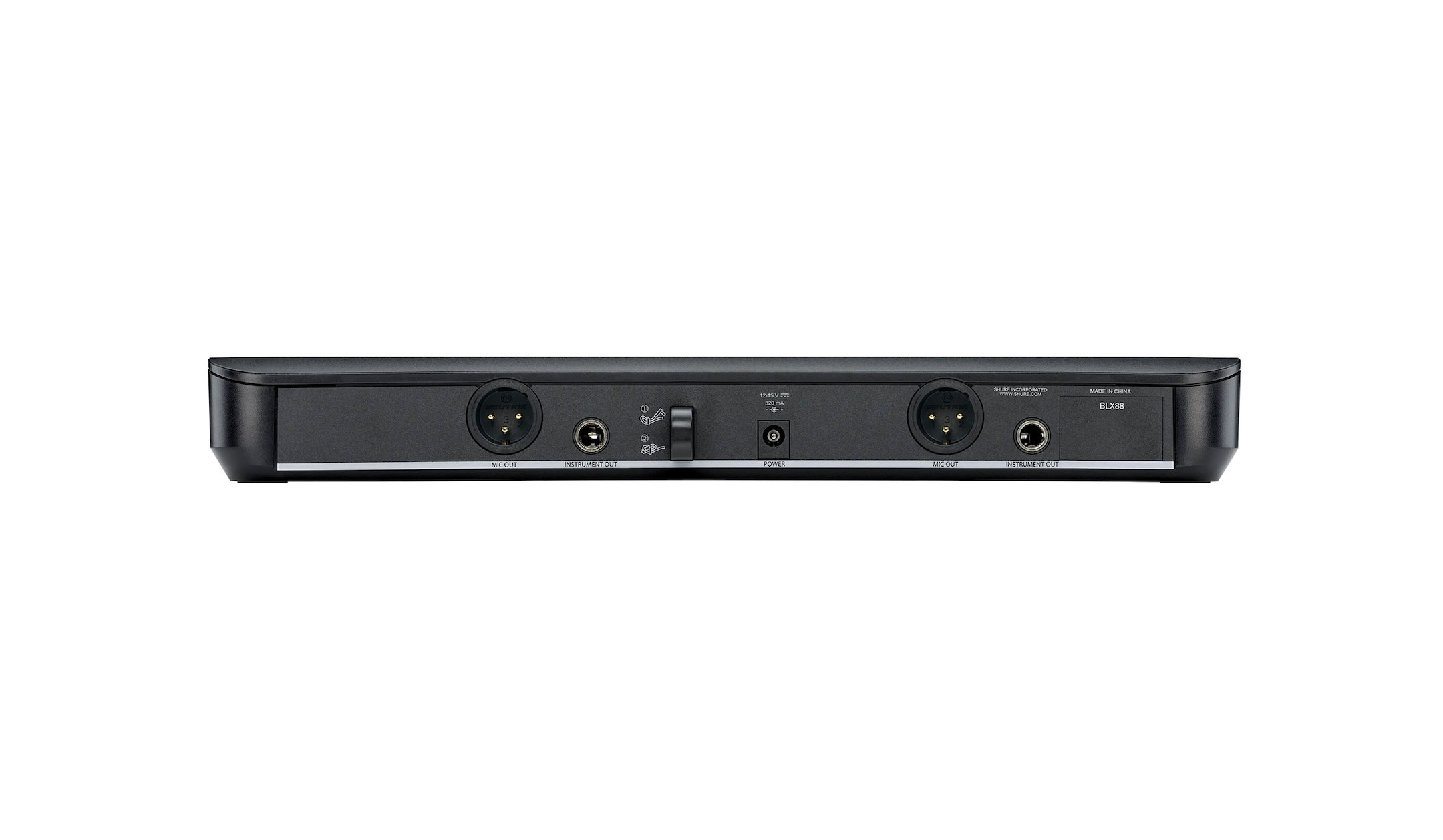 Shure-BLX1288-MX53-Combo-Funksystem-mit-SM58-MX153-Ohrbugelmikrofon-und-Doppelempfanger-Frequenzband-K3E