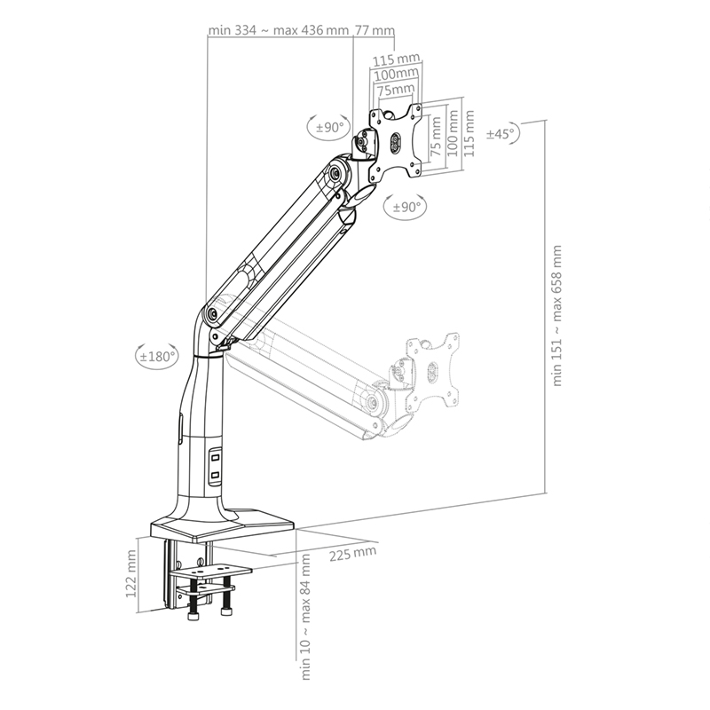 Hagor-HA-Gasliftarm-Single-Volledig-verstelbare-monitorhouder-voor-een-scherm-van-17-43-inch