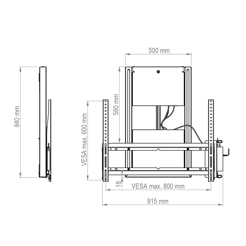 Hagor-WH-Moto-Slim-Gemotoriseerd-in-hoogte-verstelbaar-liftsysteem-voor-wandmontage-van-een-scherm-van-42-86
