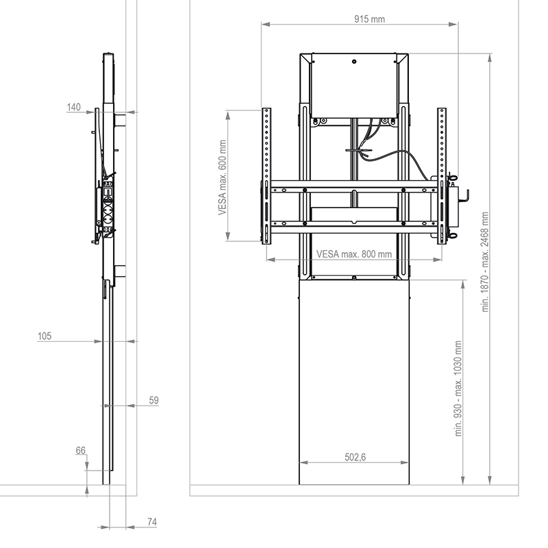 Hagor-WH-Moto-Slim-Stud-Wall-Gemotoriseerd-in-hoogte-verstelbaar-liftsysteem-voor-het-bevestigen-van-een-scherm-van-42-86-aan-stootwanden