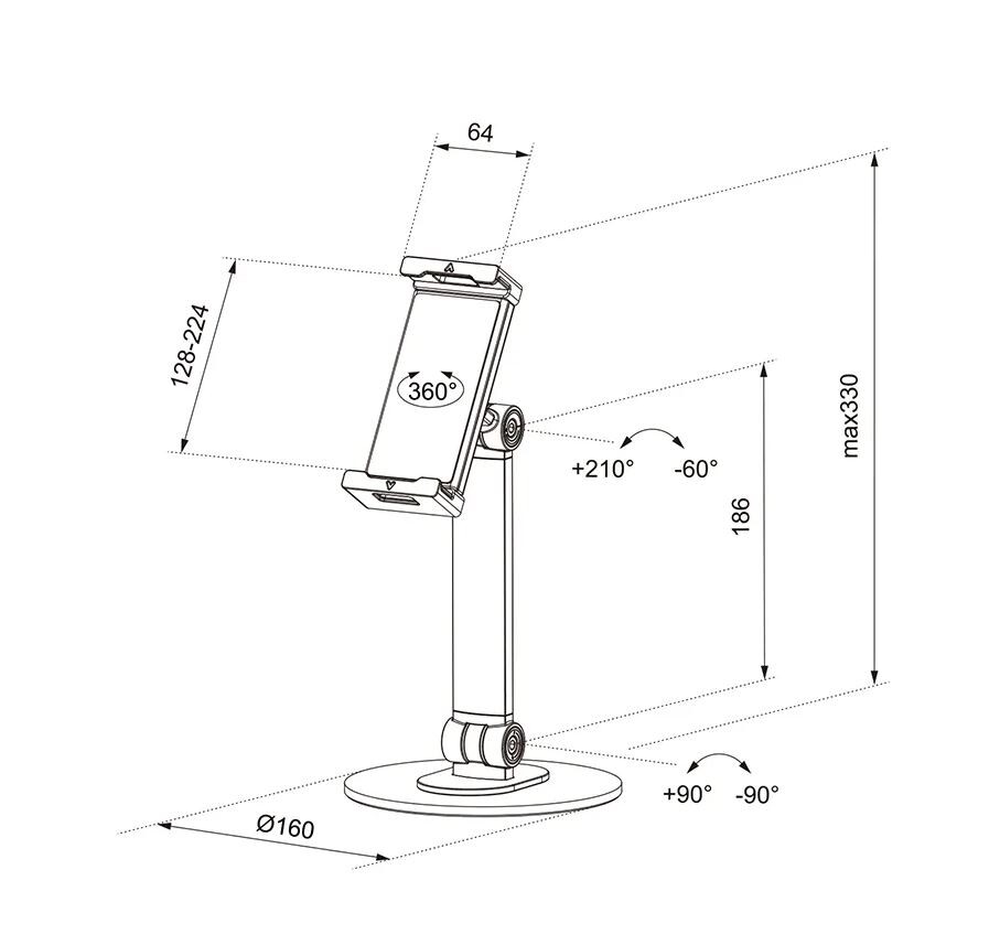 Neomounts-DS15-540BL1-universele-tabletstandaard-voor-tablets-van-4-7-tot-12-9-zwart