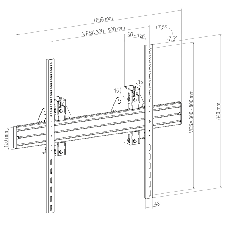 Hagor-WH-Synchron-HD-Landscape-Stevige-wandbevestiging-voor-een-scherm-van-75-110-in-liggende-stand