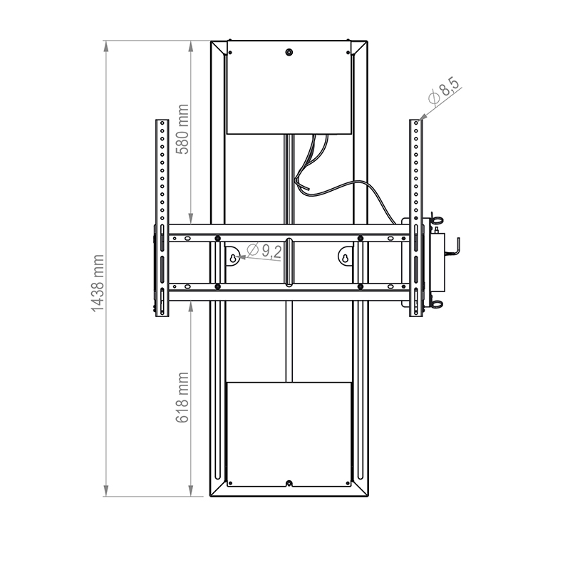Hagor-WH-Moto-Slim-Gemotoriseerd-in-hoogte-verstelbaar-liftsysteem-voor-wandmontage-van-een-scherm-van-42-86